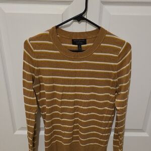 Banana Republic Mustard and White Striped Sweater